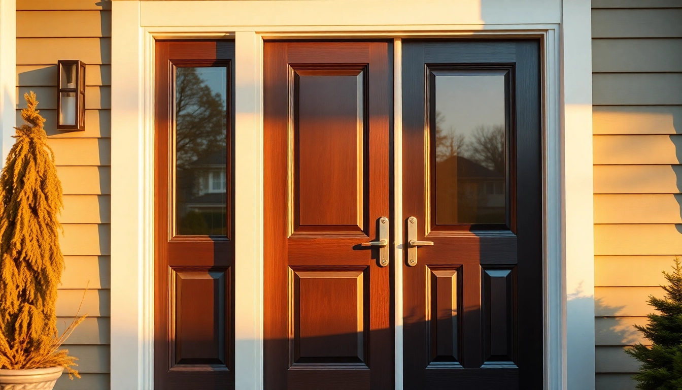 Hands-on front door replacement: installer fits a new door with modern hardware.