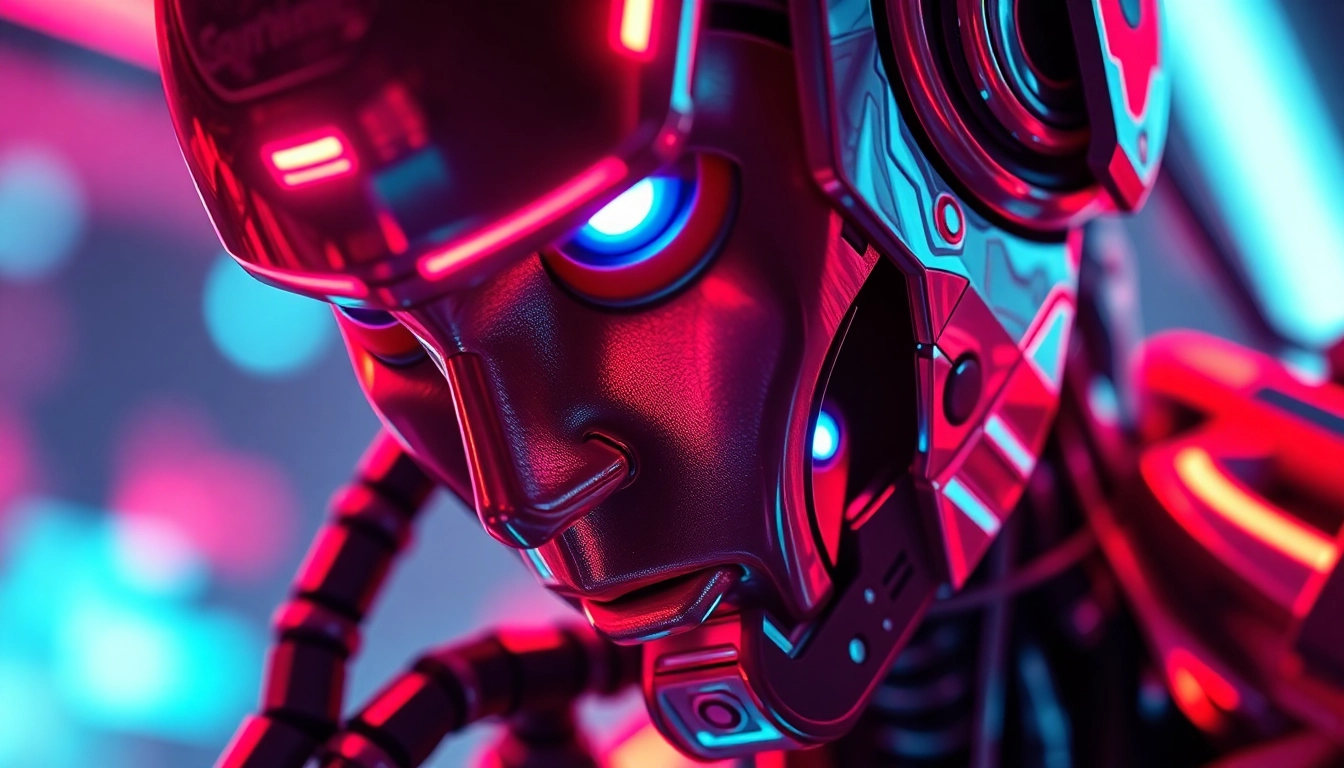 High-quality depiction of a nsfw ai generator in action creating detailed digital artwork with vibrant neon effects, highly realistic detail.