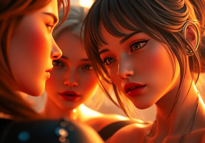 Detailed shot of an nsfw ai generator creating hyper-realistic adult visuals with emotional depth and vivid colors.