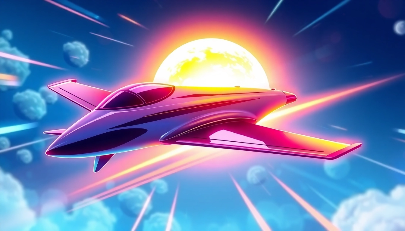 An engaging scene of a plane in flight symbolizing the thrill of aviator game online, with vivid colors and a sense of motion and adventure, designed to attract gamers.