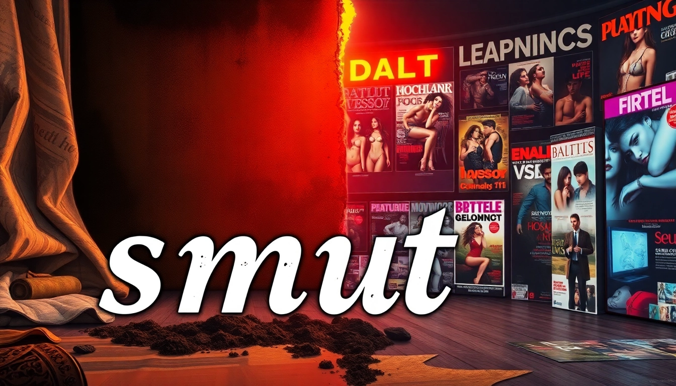 A split image showing the historical and modern meanings of "smut," with old dirt-stained fabric on one side and vibrant adult media on the other.
