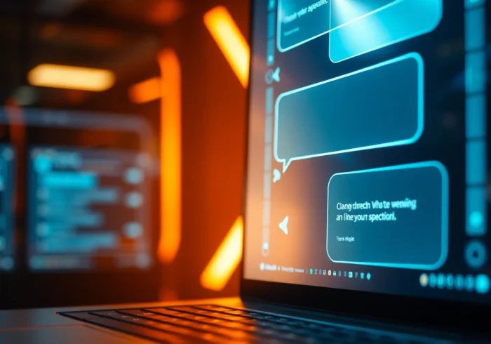 An engaging visual representing nsfw ai chat with a digital interface highlighting unfiltered interactions for mature audiences.