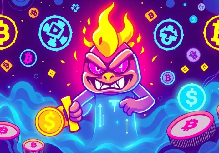 Engaging illustration of APORK Tokens with Angry Pepe Fork mascot and GambleFi elements for