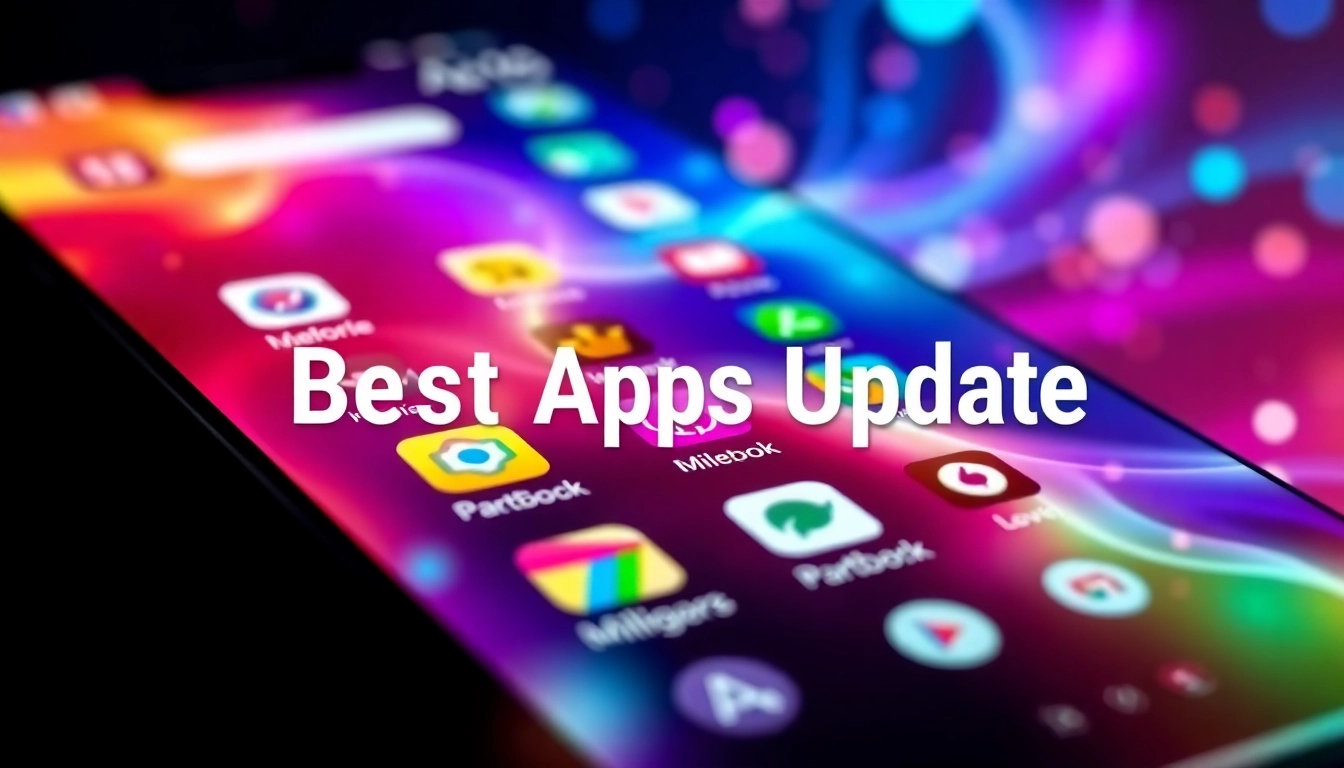 Smartphone displaying latest Best Apps Updates with vibrant icons and modern design elements